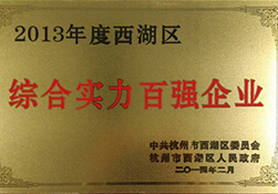 【gad杭州公司】浙江公司獲評“2013年度西湖區(qū)綜合實力百強企業(yè)”